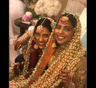 Ambani Mehendi: Isha, Shloka Go Traditional With Floral Jewellery; Priyanka Chopra Stuns In A Saree