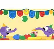 Google celebrates New Year's Eve with a doodle featuring purple elephants