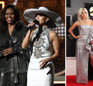 Michelle Obama, JLo, Lady Gaga Add Sparkle To Grammys Red Carpet