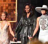 Michelle Obama's surprise Grammy appearance leaves crowd cheering