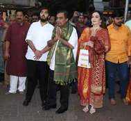 Ambani family visits Siddhivinayak, offer son Akash's wedding card