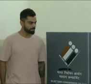 Team India Captain Virat Kohli cast his vote