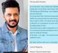 Actor Riteish Deshmukh responds to Piyush Goyal's remarks against his father