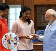 Watch: PV Sindhu meets PM Modi after winning Gold at BWF World Championships