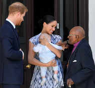 Prince Harry and Meghan bring son Archie to meet Desmond Tutu