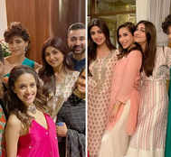 Inside Manish Malhotra's Diwali Party: Nushrat Shimmers In Pink, Shilpa Shetty Rocks Sharara Pants