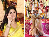 Star-Studded Durga Puja: Katrina Kaif Dazzles In Yellow Saree, Rani & Kajol Twin In Gold:Image