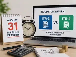 Image for August 31 ITR filing deadline: ITR-3 or ITR-4? Which form you should choose while filing your income tax return