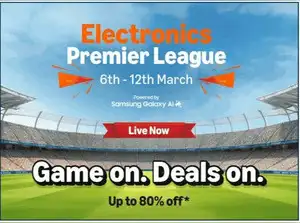 Image for Amazon Electronics Premier League: Up to 80% Off on Smartphones, Laptops, TVs, and Home Appliances