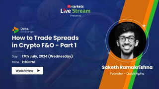 ?Learn to trade Spreads in Crypto F&O with Saketh Ramakrishna & Delta Exchange, in an exclusive live stream on ETMarkets
