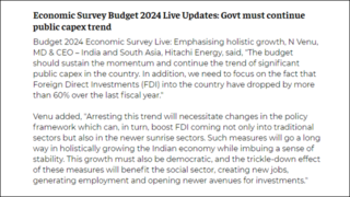 N Venu, MD & CEO – India & South Asia, Hitachi Energy on Budget 2024-25