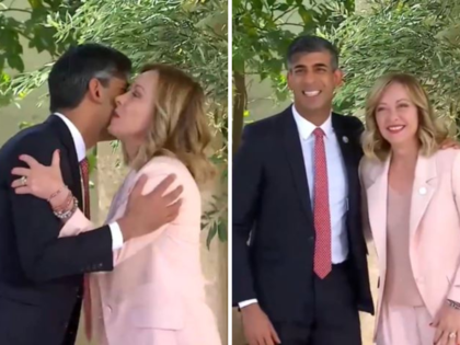 Rishi Sunak's awakward hug while greeting Italian PM Meloni at G7 Summit goes viral: Video