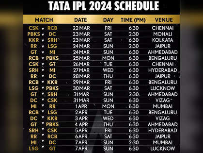 IPL 2024 Schedule: CSK Vs RCB clash to kick off IPL on March 22; no matches in Delhi; check full fixture here