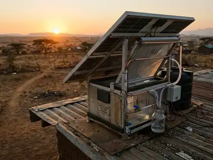 solar-powered device
drinking water 