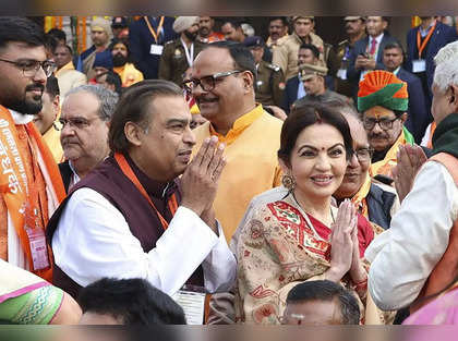 Mukesh Ambani and family join India Inc. leaders for Ram Mandir inauguration in Ayodhya