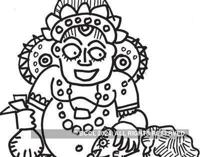 Vector Illustration Of Goddess Lakshmi Maa Character On Lotus Flower In Two  Option. 23406695 Vector Art at Vecteezy
