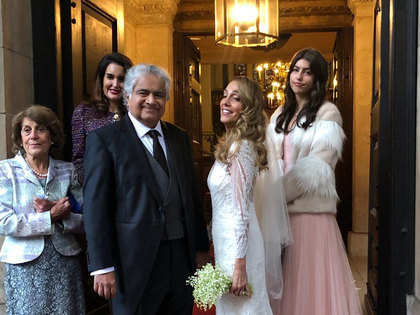 Wedding bells: Harish Salve ties the knot with artist Caroline Brossard in a simple church ceremony