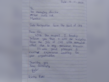 This BSE-listed company's CFO submitted resignation written on a school notebook paper, photo goes viral