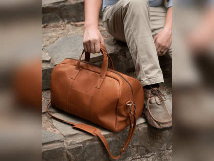 Amazon.com | Leathario Leather Luggage travel duffle bag weekend overnight  bag rolling suitcase | Travel Duffels