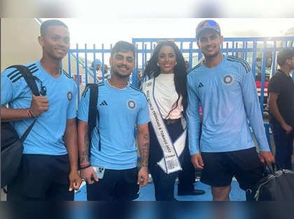 Miss World Trinidad & Tobago photo's with 3 Indian cricketers goes viral