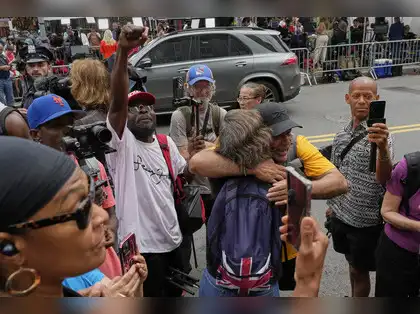 Video: Sean Diddy Combs' fans spray baby oil on each other in bizarre courthouse celebration