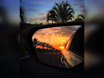 Follow the setting sun from a car