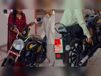 Haryana man builds wooden electric Bullet motorcycle. Video goes viral