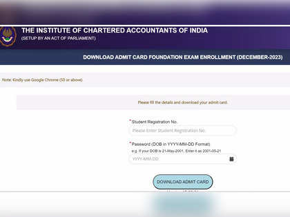 CA Foundation December Exam: ICAI releases admit card. Direct download link here