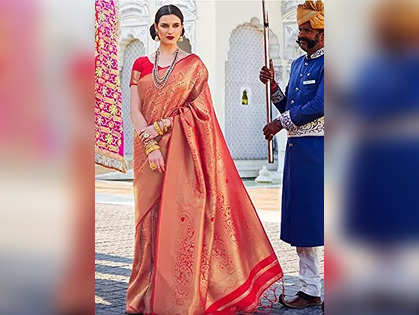 Red saree: Best Red Saree For Women - The Economic Times
