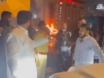 Car catches fire on highway in Mumbai; Maharashtra CM Eknath Shinde stops to help