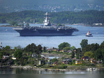 US aircraft carrier arrives in NATO member Norway, to take part in drills
