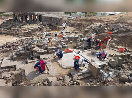 Two temple bases found during excavation in Ambajogai, says state archaeology dept official