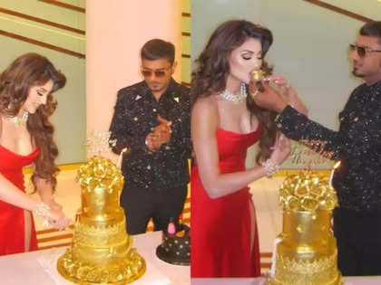Urvashi Rautela turns 30, cuts 3-tier ‘real’ gold cake along with Yo Yo Honey Singh, video goes viral