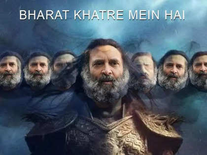 'Bharat Khatra mein hai', tweets BJP with poster featuring Rahul Gandhi as the modern-day 'Ravan'