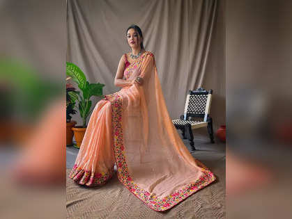 Georgette Saree for Women: Georgette Sarees for Women: Explore the list of  top picks and trends - The Economic Times