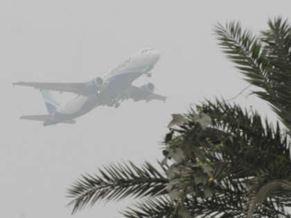Flight operations at IGI were normal with moderate fog