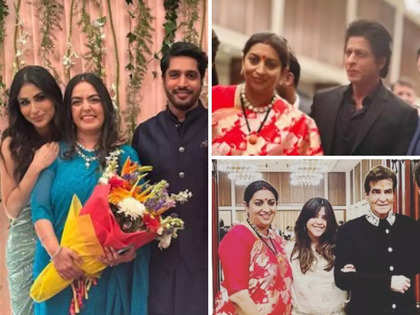 Smriti Irani's stepdaughter's Mumbai reception: Shah Rukh Khan, Ekta Kapoor & Mouni Roy in attendance