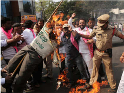 TRS MLA, others held while trying to attend a protest in Hyderabad