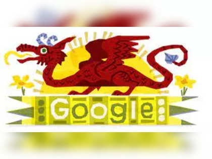 Google Doodle for St. David's Day in 2023 features stained-glass flowers