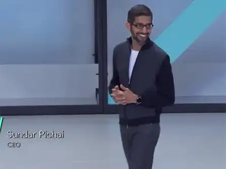 Google CEO Sundar Pichai takes the stage!