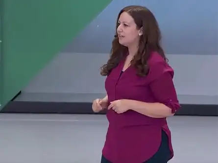 Sarah Ali takes the stage to talk about YouTube in the living room