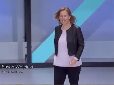 Susan Wojcicki, CEO, YouTube takes the stage