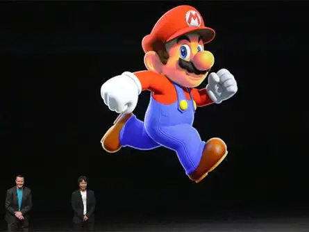 #TimCook welcomes the godfather of #Nintendo and #Mario #Shigeru Miyamoto on stage.