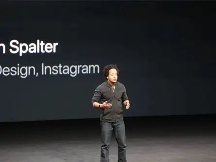 Instagram’s head of Design, Ian Spalter, is on stage