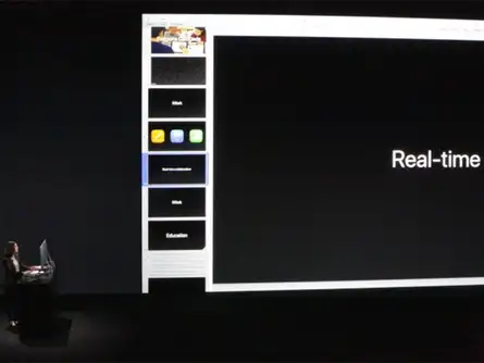 Susan Prescott introduced iWork, a real-time collaborative keynote editing!