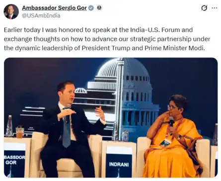 Gor shares thoughts on how to advance US-India strategic partnership
