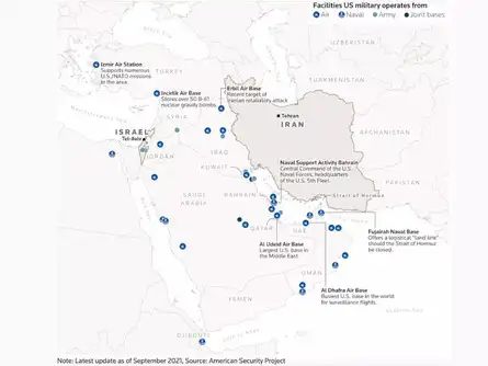 US Army bases in Middle East