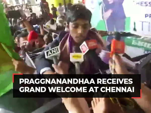 Good for Chess': R Praggnanandhaa receives grand welcome at Chennai airport, Watch