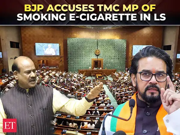 E-cigarettes banned in India, yet a TMC MP smoked in Lok Sabha,' alleges  BJP's Anurag Thakur - The Economic Times Video | ET Now