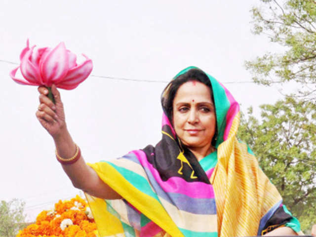 Hema Malini: Lok Sabha polls 2014: Film career has helped me as politician  says Hema Malini - The Economic Times